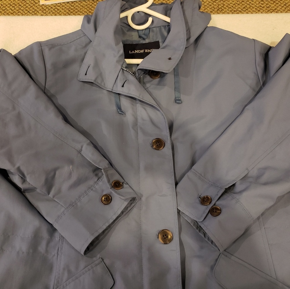 Lands End sz 2x hooded spring rain coati
